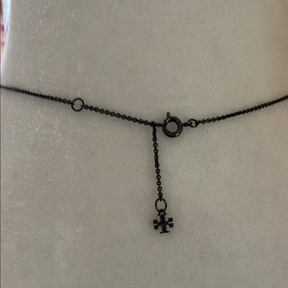 Tory Burch Kira Pave Logo gun metal finish 16 inches EUC - Picture 2 of 6